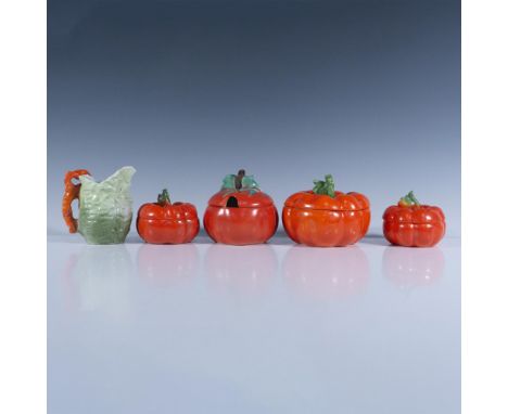 This collection includes Royal Bayreuth tomato-shaped lidded jars with Royal Bayreuth backstamps, the largest measuring 4.5" 