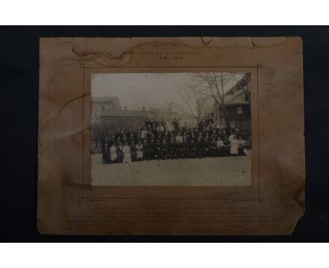 Various Images,  group portrait of Bacteriology Course at Institut Pasteur, 1912-1913, commercial images of shop interiors, p