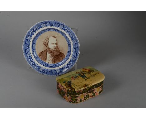 An Earthenware Plate Commemorating  Albert Smith’s Trip to China Panorama,  the Panorama lecture “Mont Blanc to China” opened