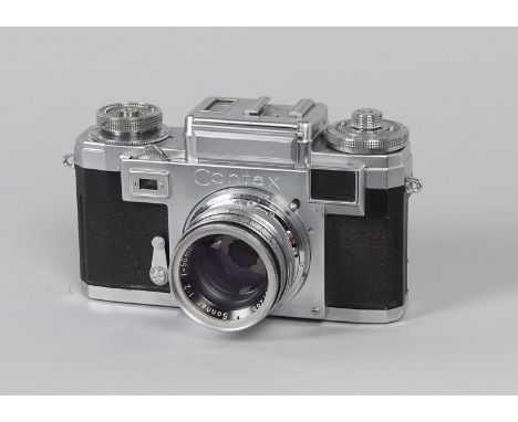 A Zeiss Ikon Contax IIIa Rangefinder Camera, serial no D82585, with Zeiss-Opton 50mm f/2 lens, serial no 1057285, shutter wor