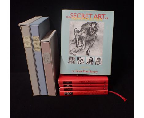 EROTIC PRINT SOCIETY: A SELECTION OF PUBLICATIONS including signed copy of Tom Poulton, Secret Art, with four books in the Sc