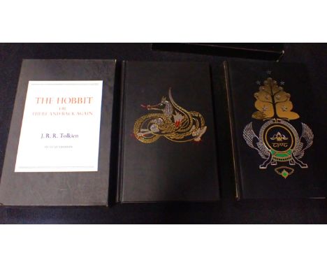 TOLKIEN: TWO TITLES - 'THE LORD OF THE RINGS' AND 'THE HOBBIT' India paper edition 1974 with slip case and De Luxe edition 19