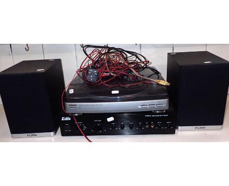 AN EDIS AMPLIFIER WITH AIWA DECK and speakers