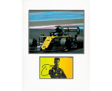 Motor Racing Daniel Ricciardo 16x12 overall mounted signature piece includes a signed album page and a colour Renault Formula