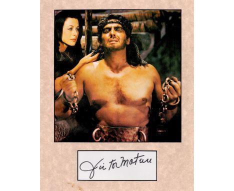 Victor Mature 12x10 overall mounted signature piece includes signed album page and colour photo. Victor John Mature (January 