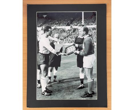 Football Jimmy Armfield signed 18x14 England v Rest of the World mounted black and white photo. James Christopher Armfield, C