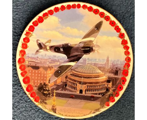 Park Postlethwaite Limited Edition No.152A Decorative Plate Titled 'Spitfire Over Albert Hall'. Produced in Fine Bone China u