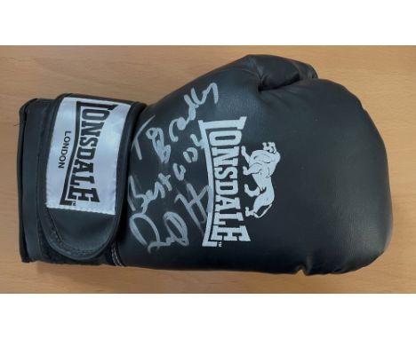 Boxing David Hayemaker Haye signed Lonsdale black boxing glove dedicated. David Deron Haye, born 13 October 1980, is a Britis