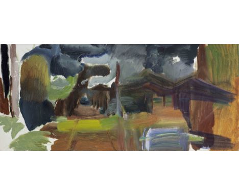 Ivon Hitchens (British, 1893-1979)Firwood Ride Variation oil on canvas41.1 x 91.5 cm. (16 1/4 x 36 in.)Painted circa 1958Foot