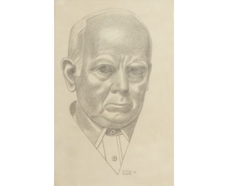 William Roberts R.A. (British, 1895-1980)Self-portrait signed and dated 'William/Roberts/'73' (lower centre)pencil38.1 x 28 c