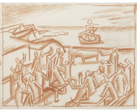 William Roberts R.A. (British, 1895-1980)Classical Scene chalk19.4 x 26.8 cm. (7 5/8 x 10 1/2 in.) (sheet); 17.4 x 22 cm. (6 