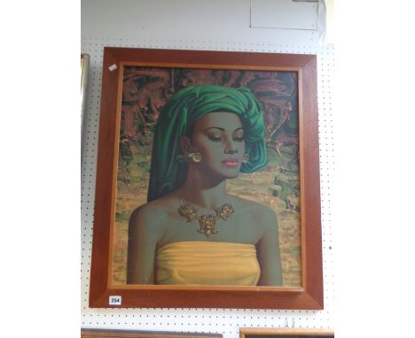 Framed Print 'Balinese Girl by Tretchikoff' 60 x 50cm