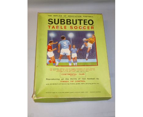 SUBBUTEO TABLE SOCCER 'CONTINENTAL' CLUB EDITION WITH 11 TEAMS AND PART TEAMS OF PLAYERS AND MATCH SCORE RECORDER ETC. MOSTLY