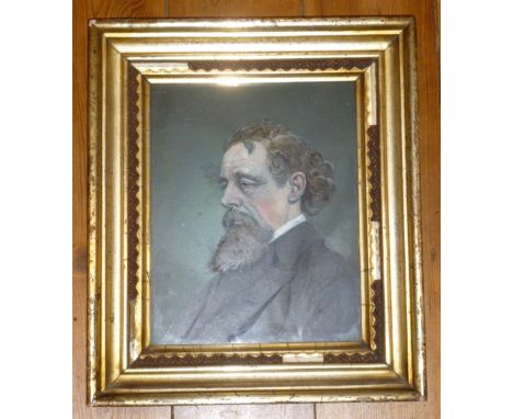 PORTRAIT OF CHARLES DICKENS, MONOGRAMMED AB DATED JAN 72 ON REVERSE, OIL ON BOARD (24 cm x 19 cm). ALSO J. DOBSON (AFTER NAYS