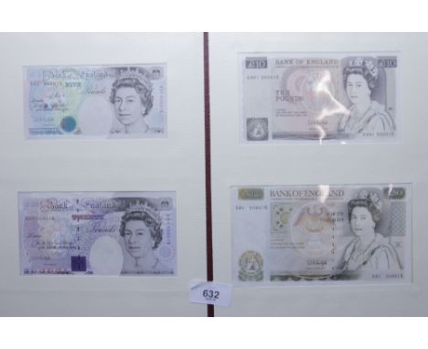 Banknotes booklet: limited edition 2,000 sets, set number 15 Bank of England notes with matching numbers and taken from the f