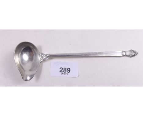 A silver Georg Jensen small silver sauce ladle, Acanthus pattern 16.5cm 1 oz