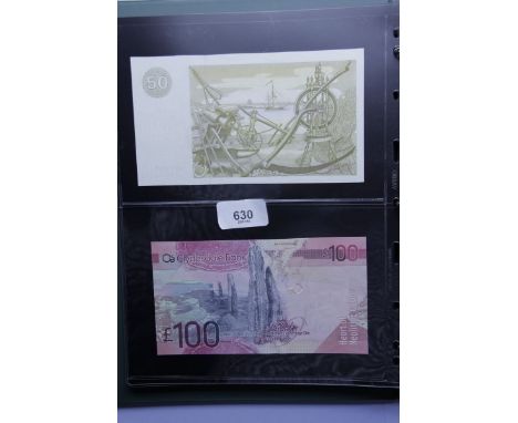 Banknote album containing notes for The British Linen Bank: £1 notes prefix Q and U/I, Clydesdale Bank Limited: £ prefix D/BR
