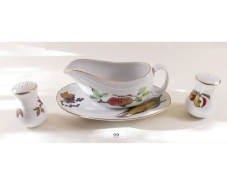A Royal Worcester Evesham dinner service comprising: twelve dinner plates, six breakfast plates (1 a/f), six cereal bowls (1 