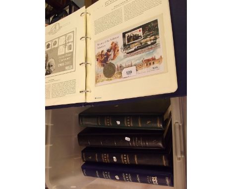 Collection of British first day cover and relative coins enclosed in albums re: 100 year of flight, spitfire, Concorde, aviat