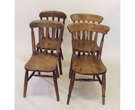 Two pairs of stick back chairs 