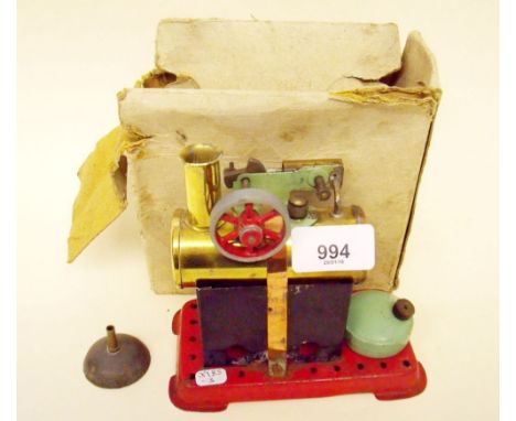 A Mamod steam engine with instructions - box tatty
