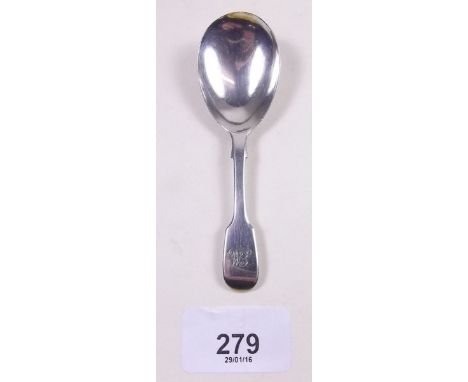 A silver caddy spoon, London 1848