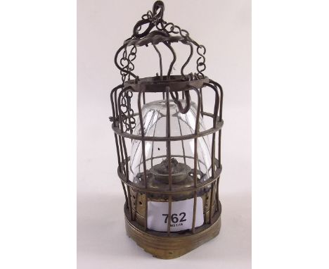 A brass cage spirit lamp 