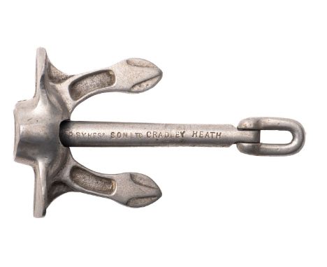 An aluminium advertising  model stockless anchor 'The Britannic. R Sykes & sons Ltd. Cradley Heath' 15/5cm long, 