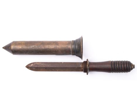 A 20th century diver's knife, maker Siebe & Gorman, the double-edged steel blade stamped as per title, over one piece turned 