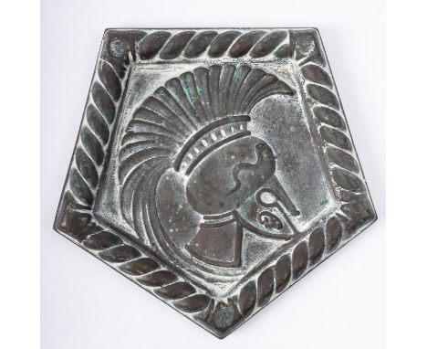 A bronze boat badge for the Royal Navy Leander - class Light cruiser HMS 'Ajax', 17.5cm high 