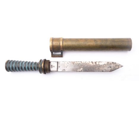 A 20th century German diver's knife by J A Henckels, the 8 inch single-edged blade with double-edged point, stamped with doub