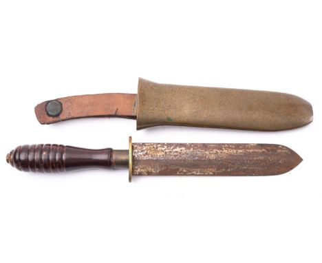 A 20th Century diver's knife by Siebe Gorman & Co. The 8 inch steel blade stamped as per title, with turned ribbed handle and