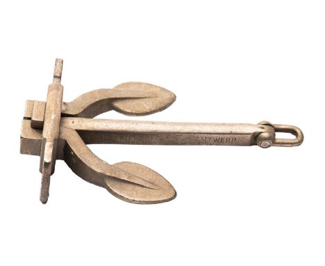 An aluminium advertising model of a stockless anchor ' Taylors Patent Dreadnought. Beliard Crichton & Co, Ltd, Antwerp', 17.5