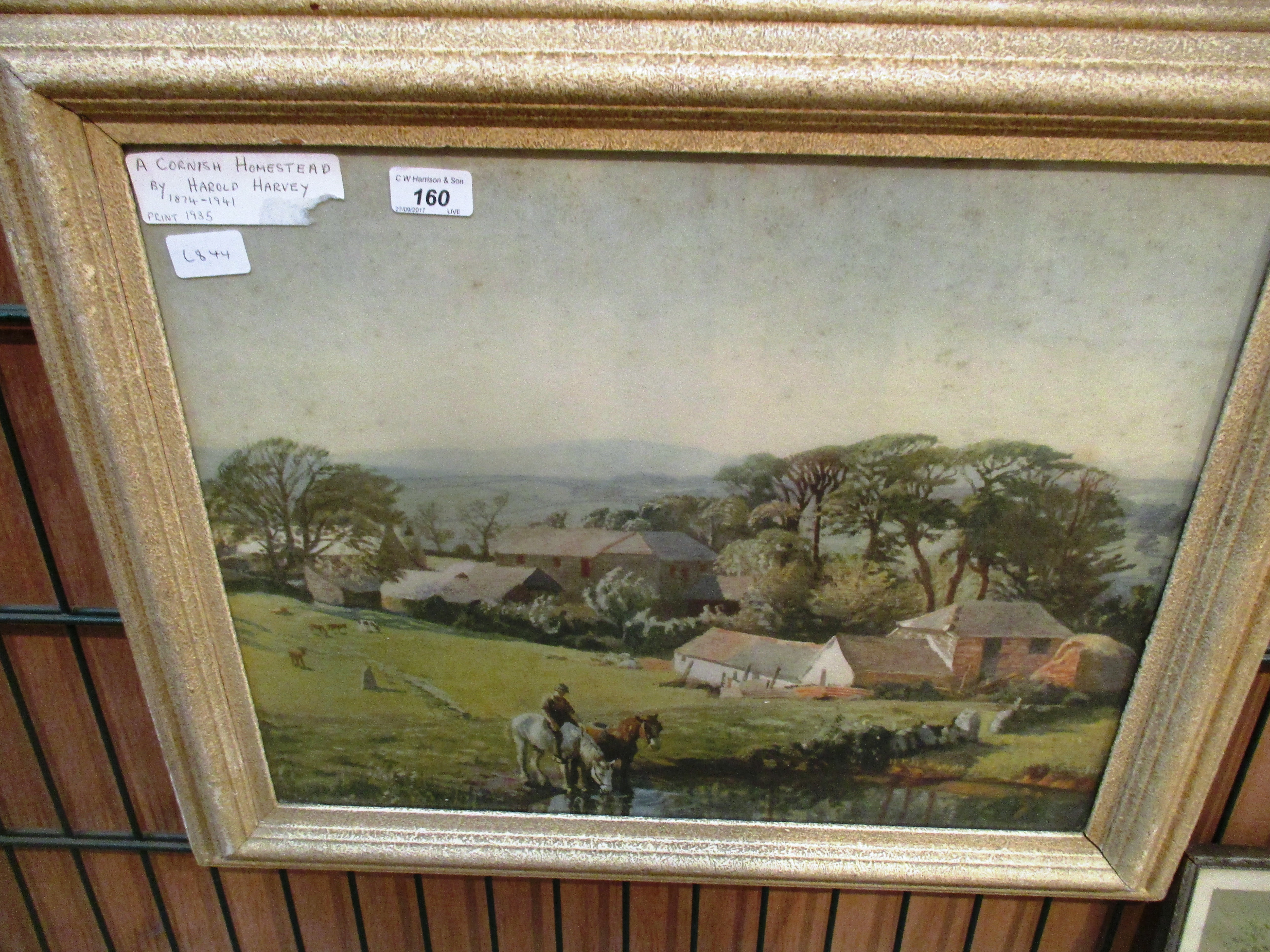 Harold Harvey framed print "A Cornish Homestead" 40 x 54 cm.