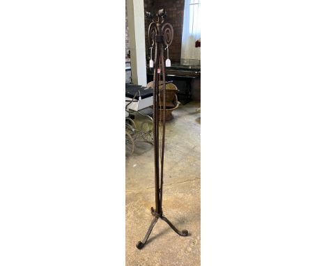 Heavy cast iron tripod lamp base with scroll decoration.  (B.P. 21% + VAT) 