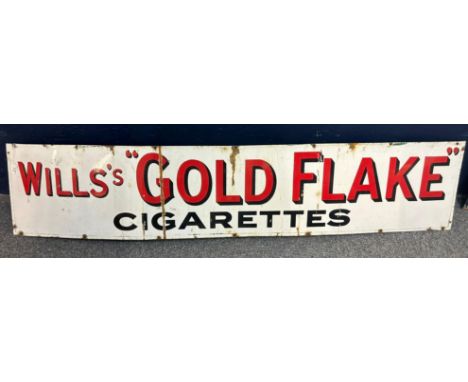 Large single sided enamel advertising sign Wills's 'Goldflake' Cigarettes.  185cm wide approx.  (B.P. 21% + VAT) 