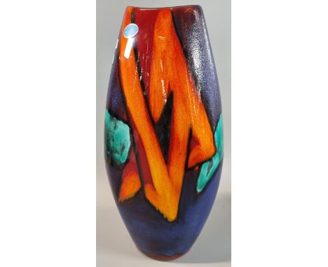 Modern Poole Pottery 'Graffiti' design vase, of ovoid form. Original sticker and marks to the underside.  37cm high approx.  