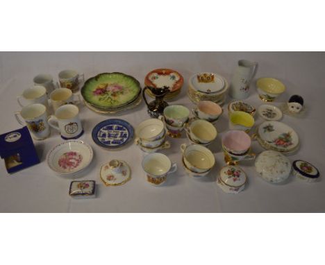 Ceramics including commemorative cups & saucers, Wedgwood, Ringtons etc
