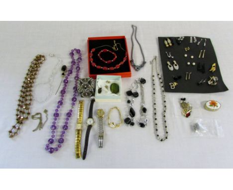 Various costume jewellery inc Bucherer bangle watch (not shown)