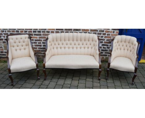 3 piece Edwardian button back suite
