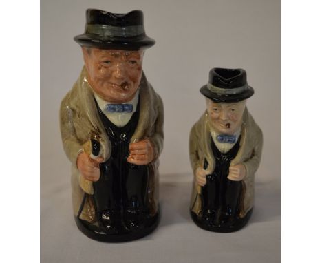 2 Royal Doulton Winston Churchill ceramic figures