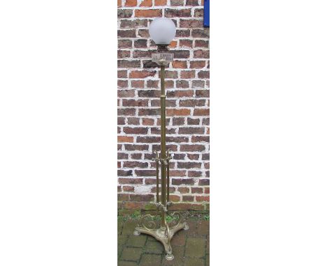 Floor standing brass paraffin lamp