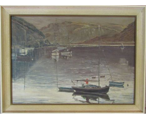 Oil on canvas 'The Kyles of Bute' by W R Littlewood 60 cm x 45 cm