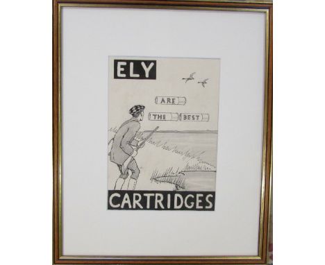Ely Cartridges advertising design poster by R James Mason 40 cm x 48 cm