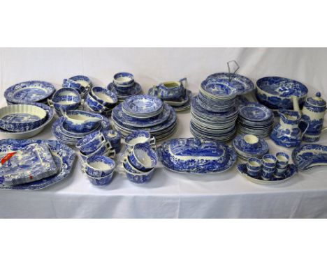 Large quantity of Copeland Spode Italian (over 100 pieces)including plates, bowls, cups, saucers, cake stand, meat dish, teap