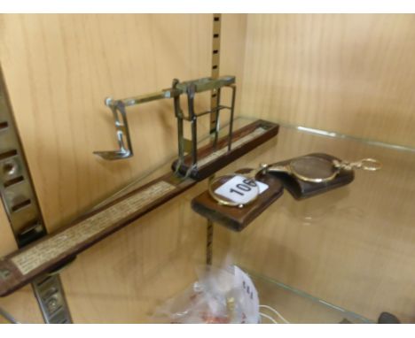 A late 18th century folding guinea balance by A.Wilkinson of Ormskirk and a cased Edwardian lorgnette. (2)