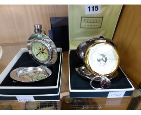A Dalvey of Scotland barometer and compass. Both with boxes
