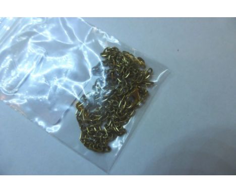 A 9ct yellow gold squared link chain,