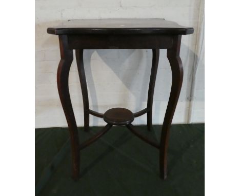 An Edwardian Inlaid Rosewood Occasional Table with Shaped Top and Circular Stretcher Shelf, 55cm Wide