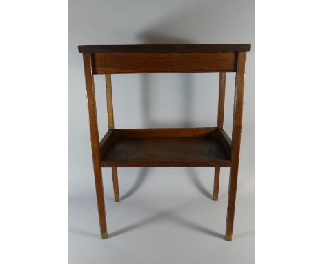 An Edwardian Oak Two Tier Shelf, 49cm Wide